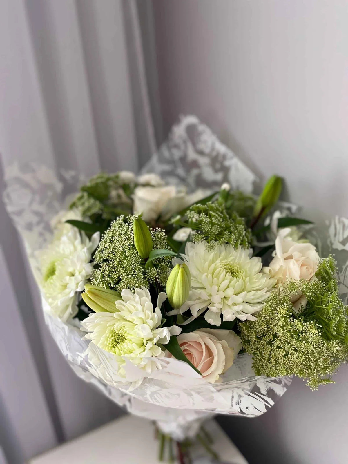 White Flowers Bouquet - Fresh Thank You Flowers Delivered UK