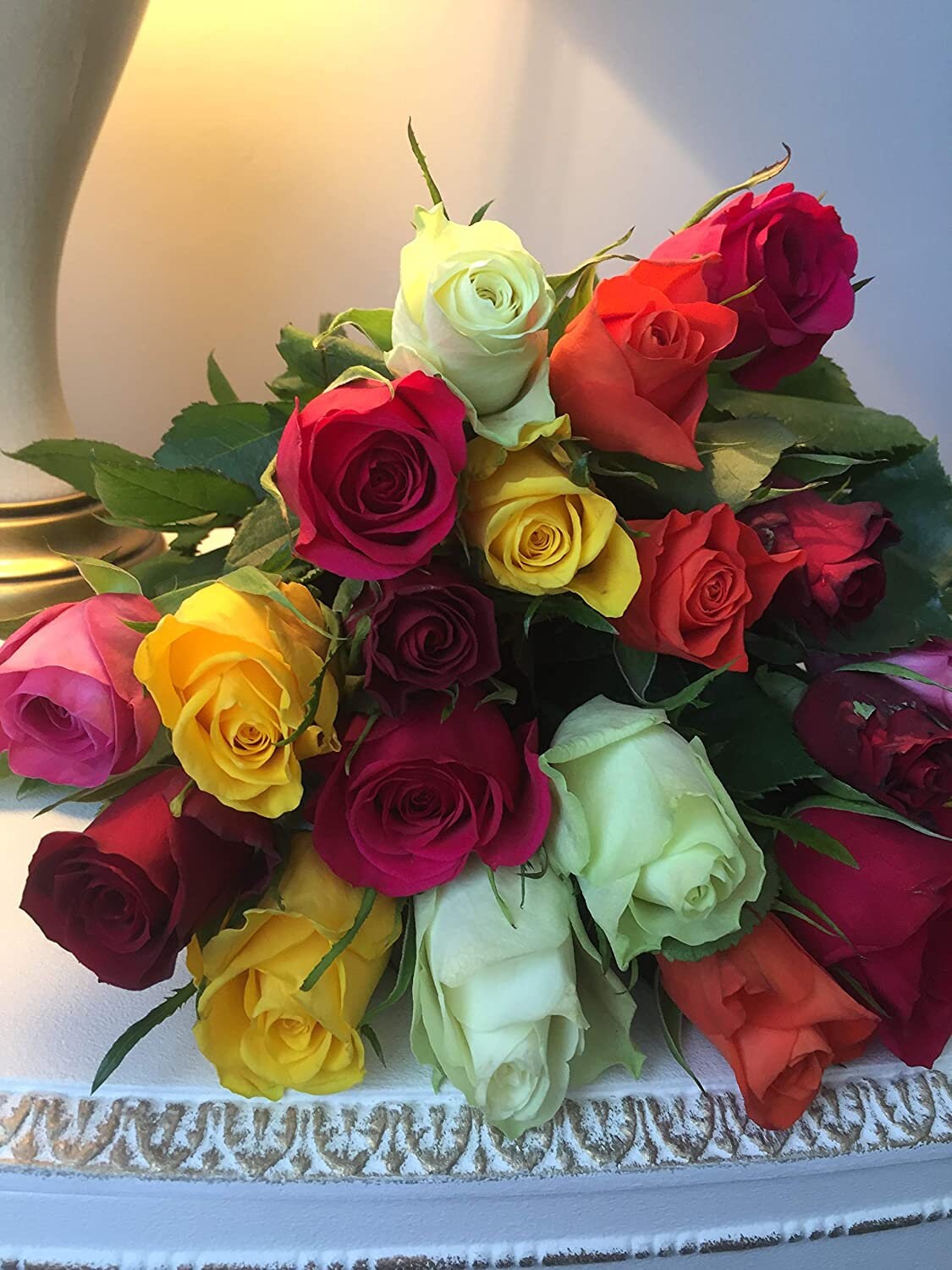 Fresh mixed roses arrangement vibrant colours next day delivery
