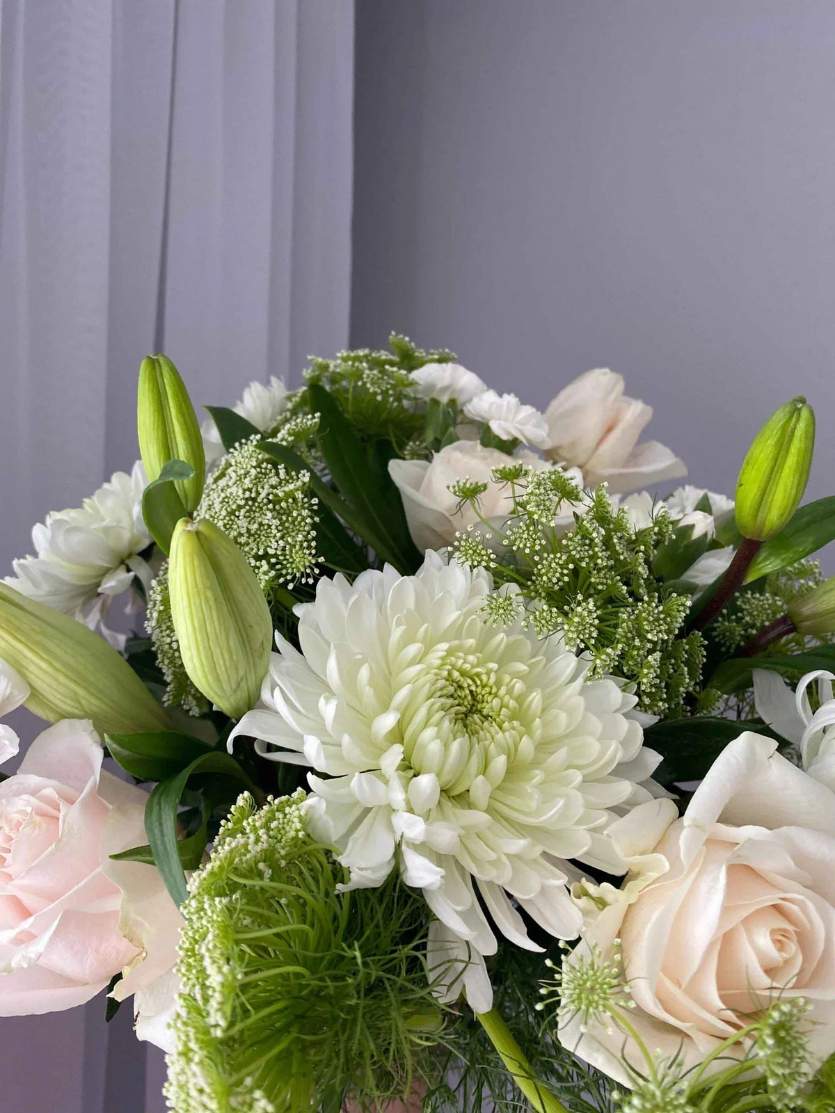 White Flowers Bouquet - Fresh Thank You Flowers Delivered UK