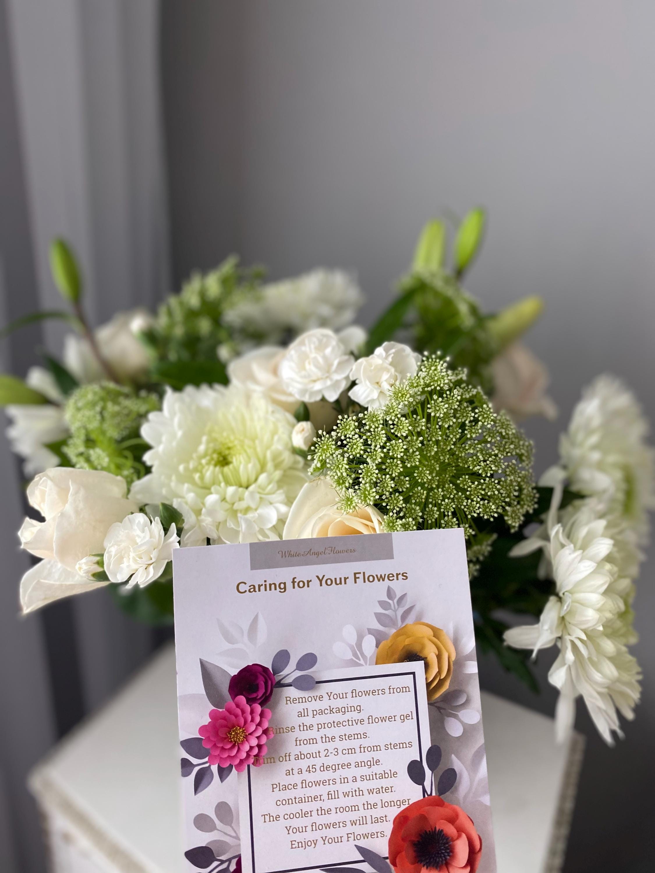 White flowers arrangement thank you gift UK florist