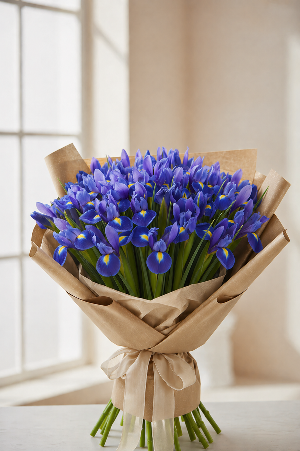 Blue Iris Bouquet – 30 Stems