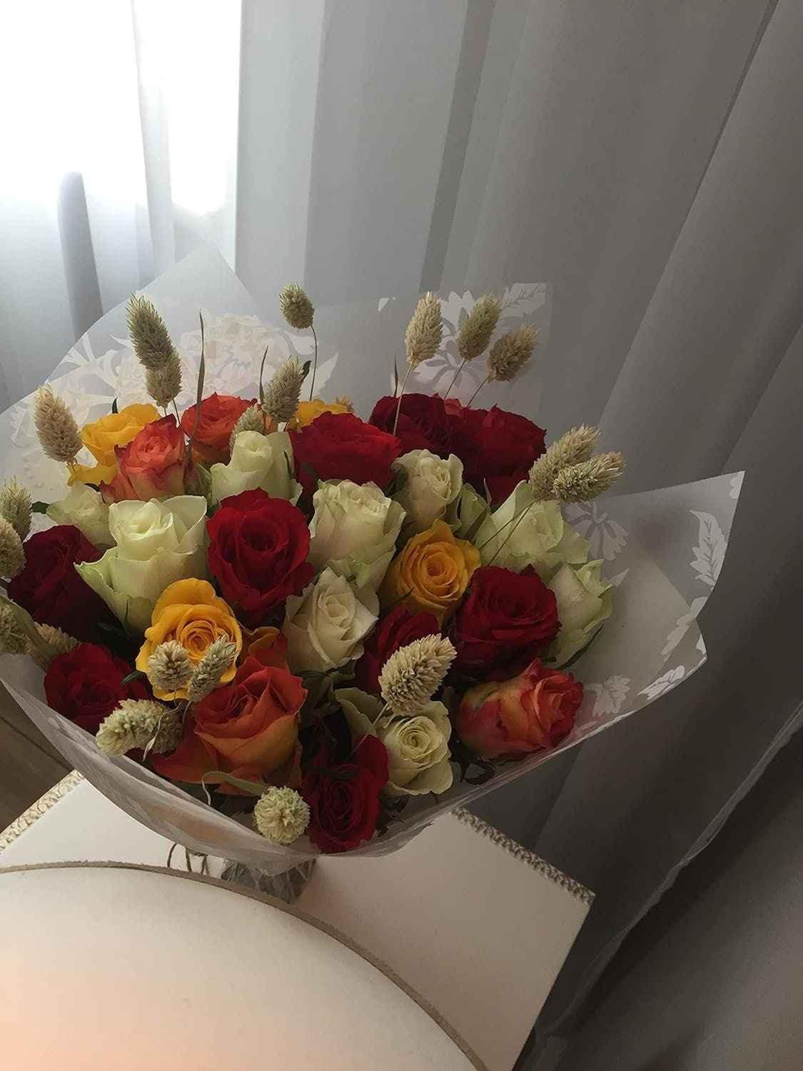 Mixed Roses Dried Flower Bouquet - Hand-Tied with Next Day UK Delivery