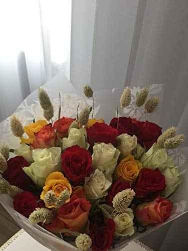 Mixed Roses Dried Flower Bouquet - Hand-Tied with Next Day UK Delivery